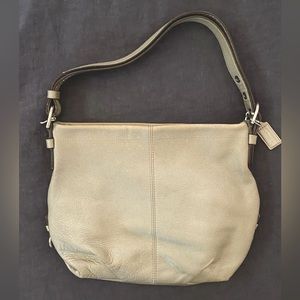 Coach Pebbled Leather Silver Convertible Bag